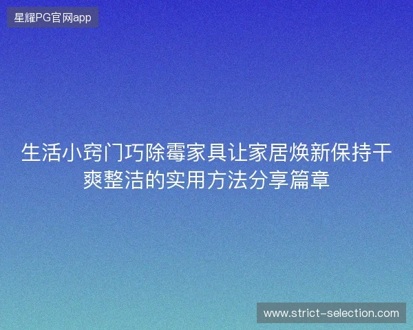 生活小窍门巧除霉家具让家居焕新保持干爽整洁的实用方法分享篇章